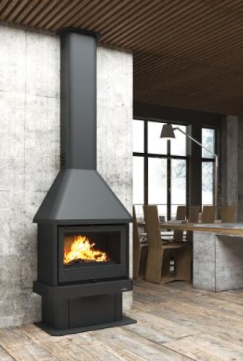 Chimenea metálica de leña